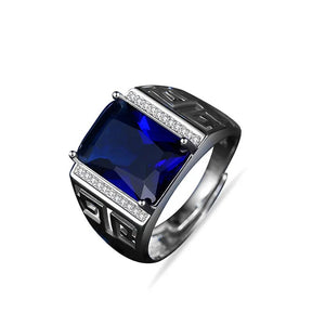 HuiSept 925 Silver Ring with Sapphire Zircon for Men Best Price in Men Jewerly - 2023