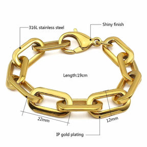 Stainless Steel Unisex Bracelet with Thick Rectangle Design Best Price in Men Jewerly - 2023