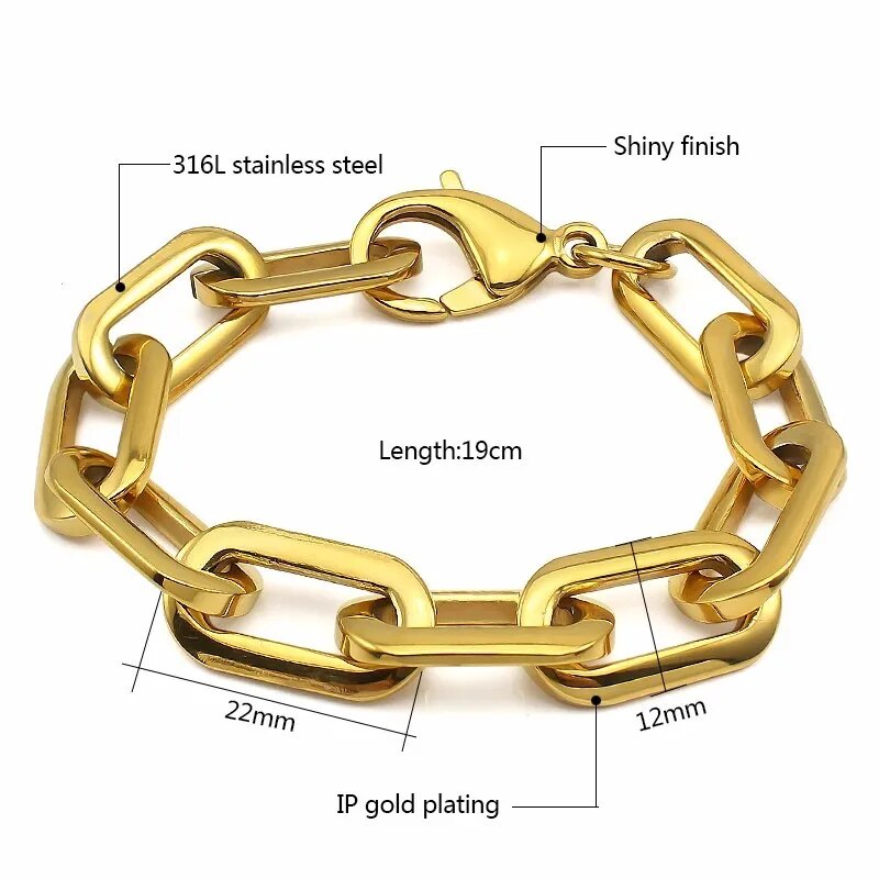 Stainless Steel Unisex Bracelet with Thick Rectangle Design Best Price in Men Jewerly - 2023