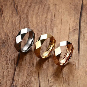 Tungsten Carbide Geometric Design Men's Wedding Ring Best Price in Men Jewerly - 2023