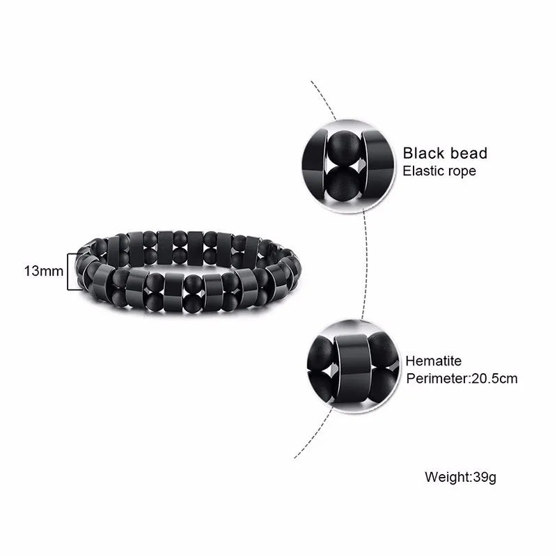 Vnox Hematite Tiger Eye Beads Stretch Bracelet for Men Best Price in Men Jewerly - 2023