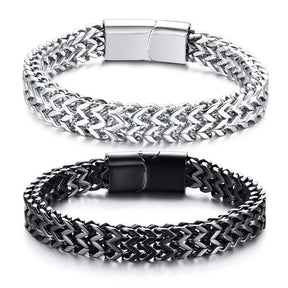 VNOX Stainless Steel Double Wheat Chain Bracelet for Men Best Price in Men Jewerly - 2023