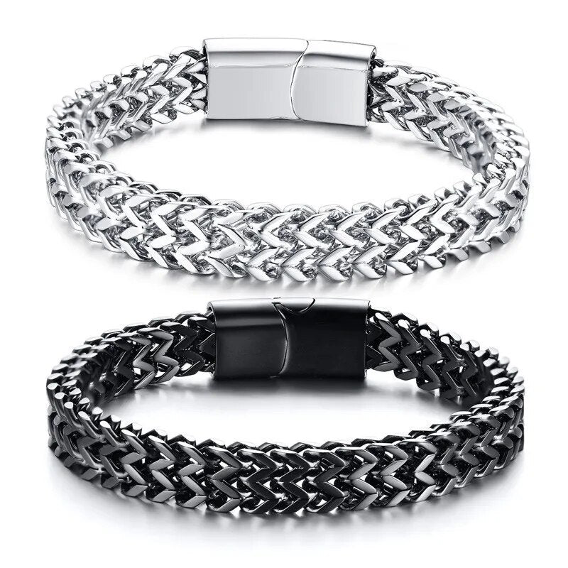 VNOX Stainless Steel Double Wheat Chain Bracelet for Men Best Price in Men Jewerly - 2023