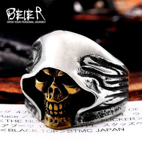 Beier 316L Stainless Steel Vintage Death Skull Ring for Men Best Price in Men Jewerly - 2023