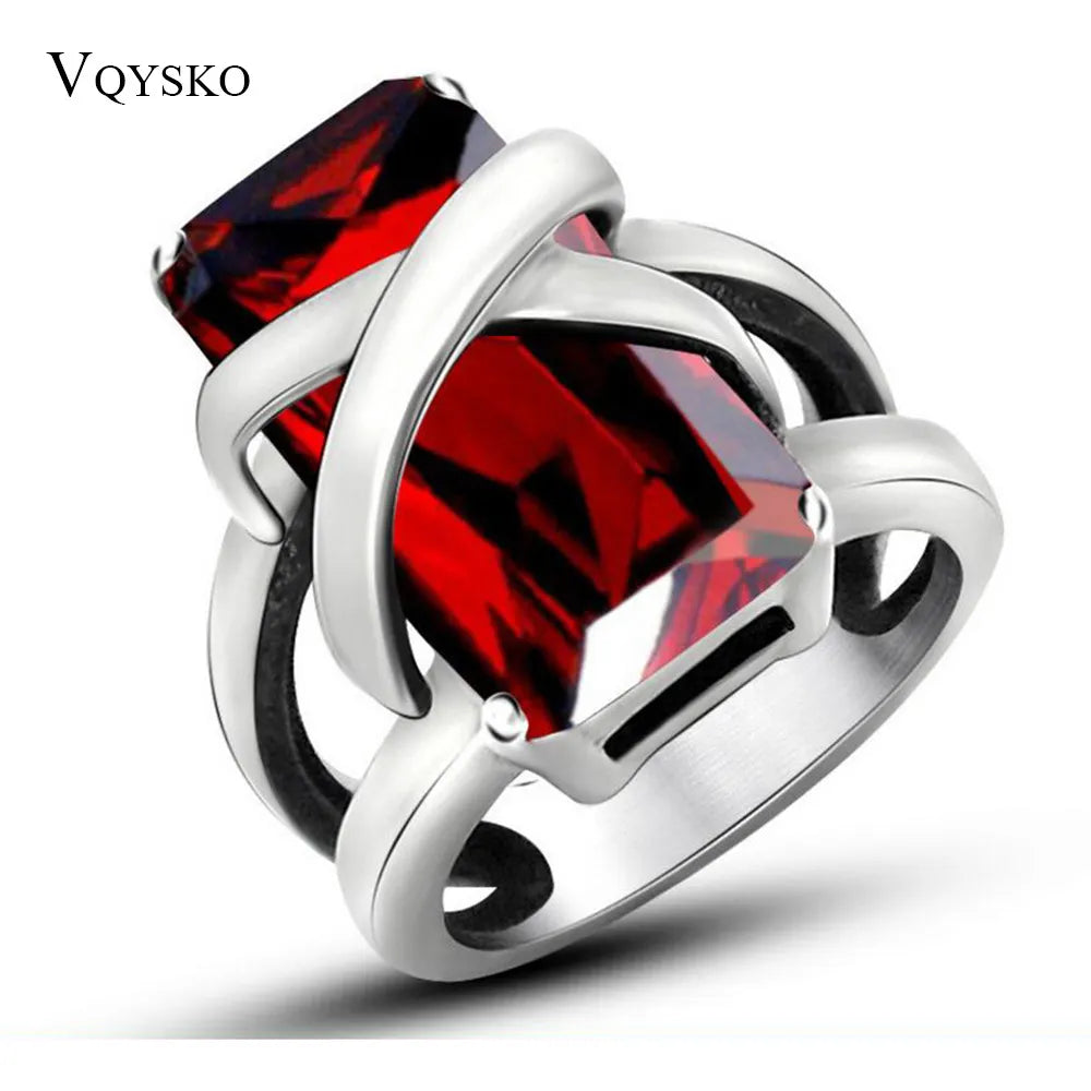 Rectangle Crystal Zircon Ring for Men and Women Best Price in Men Jewerly - 2023