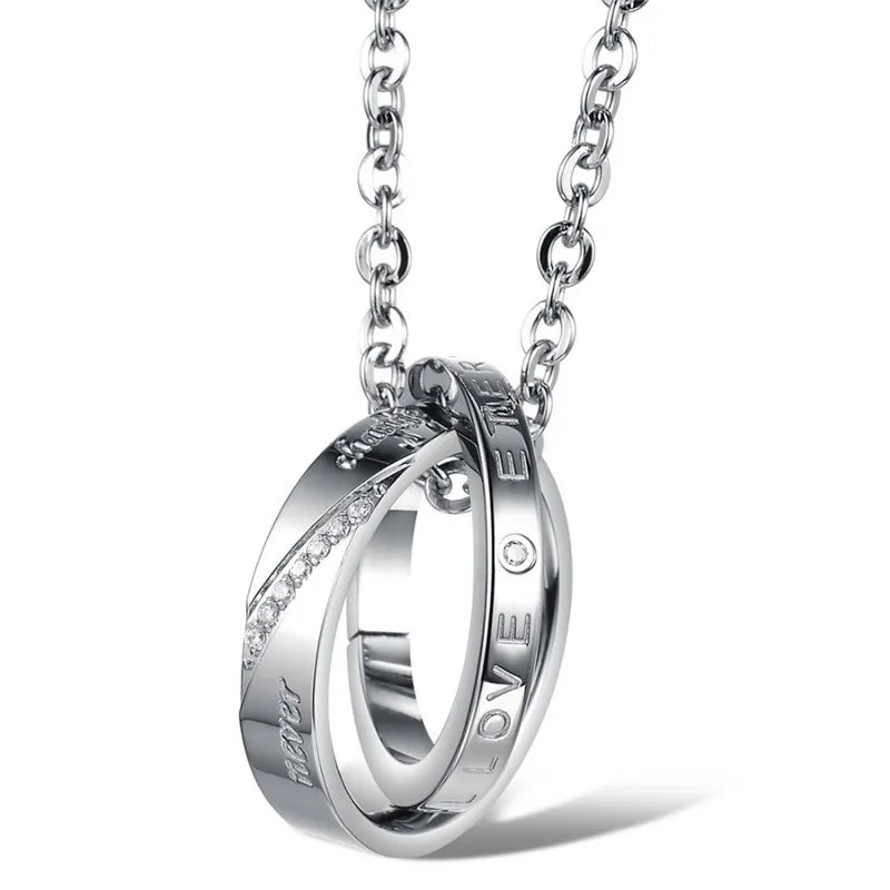 ZORCVENS Cubic Zirconia Couple Necklace for Men and Women Best Price in Men Jewerly - 2023