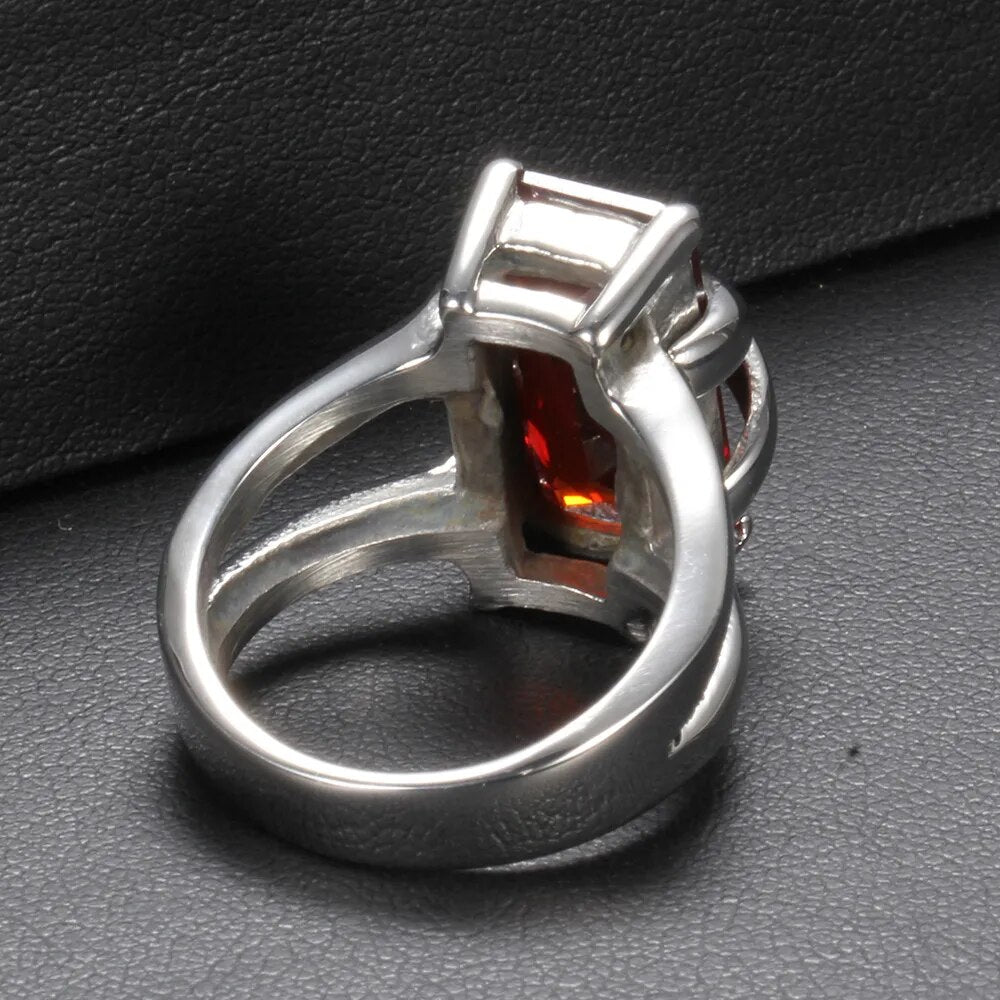 Rectangle Crystal Zircon Ring for Men and Women Best Price in Men Jewerly - 2023