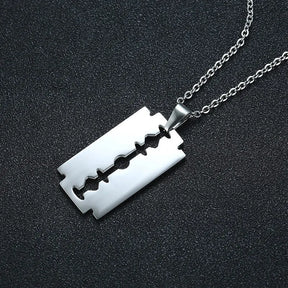 Men's Stainless Steel Razor Blade Pendant Necklace Best Price in Men Jewerly - 2023