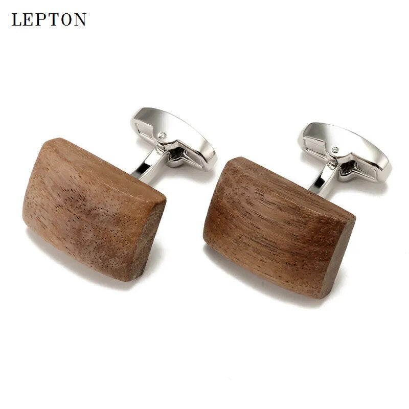 Lepton Walnut Wood Cufflinks for Men Best Price in Men Jewerly - 2023