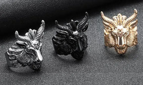 Goat Horn Head Antelope Ring for Men Best Price in Men Jewerly - 2023