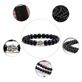 Charms Bracelet Black Lava Matte Beads Volcanic Stone for Men Best Price in Men Jewerly - 2023