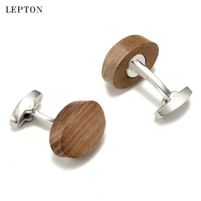 Lepton Walnut Wood Cufflinks for Men Best Price in Men Jewerly - 2023