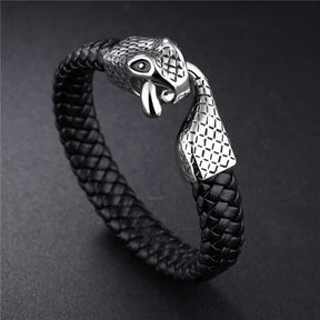 V.YA Genuine Leather Zodiac Snake Head Bracelet with Magnet Buckle Best Price in Men Jewerly - 2023