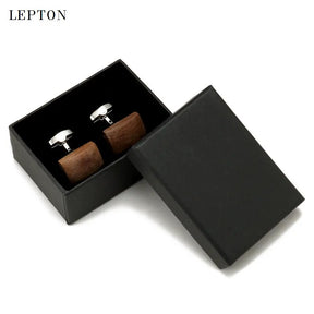 Lepton Walnut Wood Cufflinks for Men Best Price in Men Jewerly - 2023