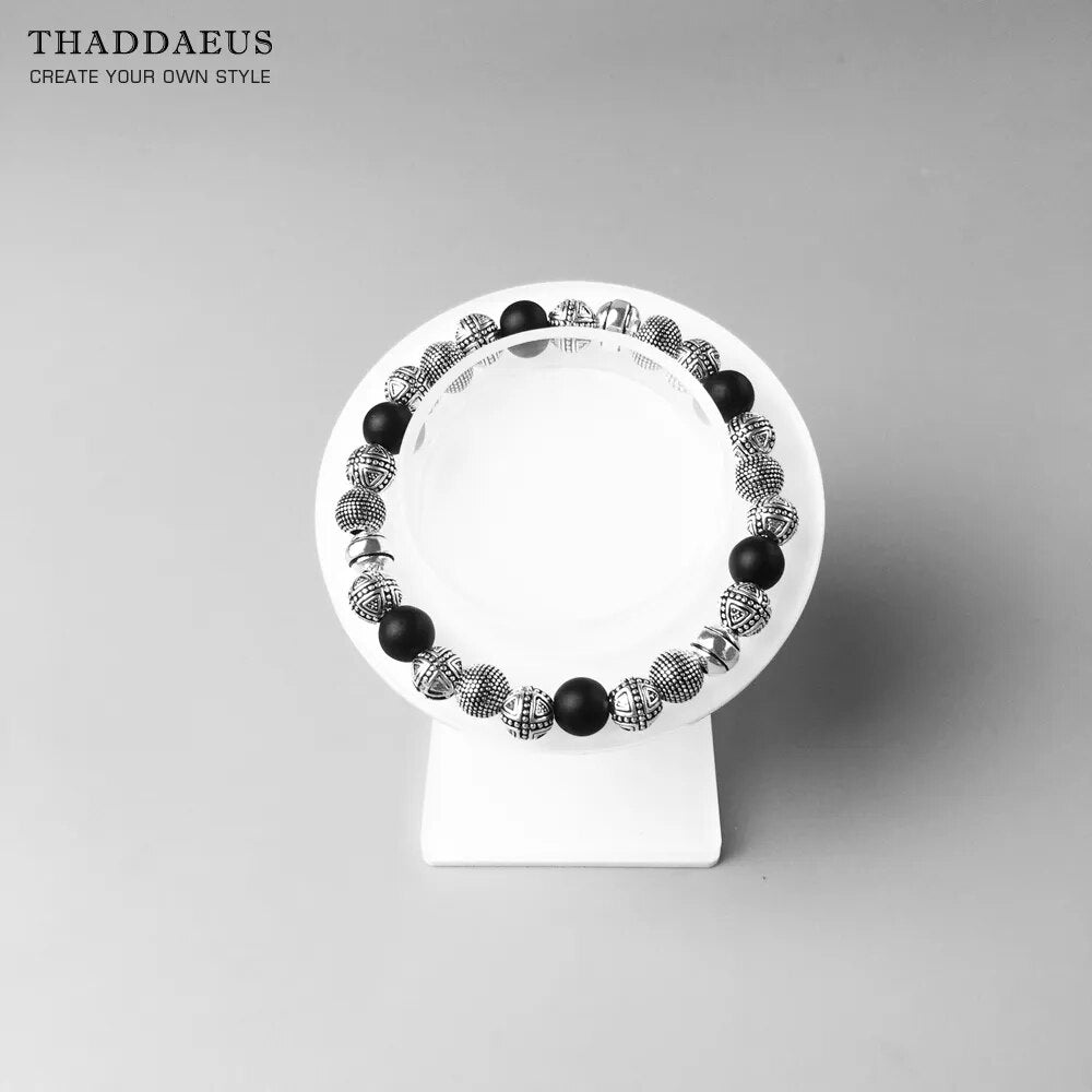 Rebel Bracelet Cross Beads & Obsidian 925 Sterling Silver European Style for Men Best Price in Men Jewerly - 2023