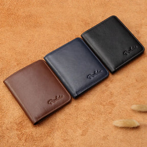 BISON DENIM Black Leather Wallet Card Holder Cowskin Best Price in Men Jewerly - 2023