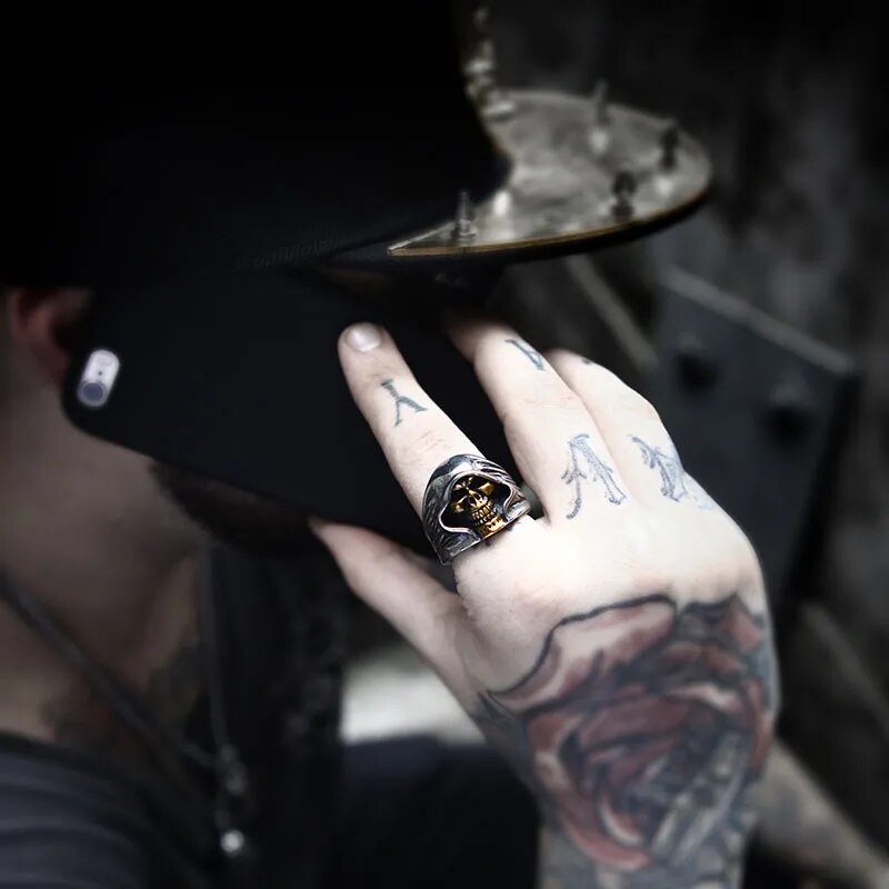 Beier 316L Stainless Steel Vintage Death Skull Ring for Men Best Price in Men Jewerly - 2023