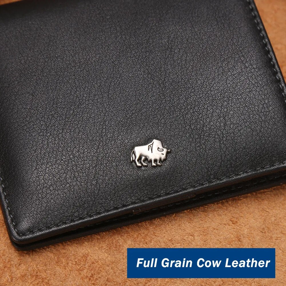 BISON DENIM Men's Leather Wallet RFID Blocking Mini Best Price in Men Jewerly - 2023