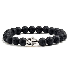 Charms Bracelet Black Lava Matte Beads Volcanic Stone for Men Best Price in Men Jewerly - 2023