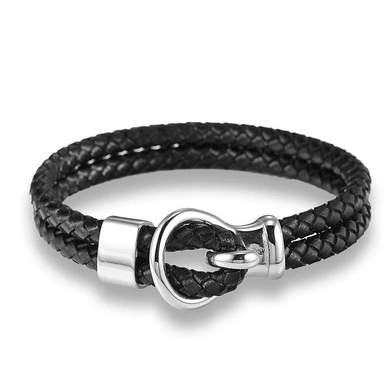 Men's Multilayer Black Leather Weave Bracelet Best Price in Men Jewerly - 2023