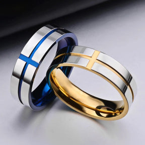 Hip Hop Blue Stainless Steel Geometric Men's Ring Best Price in Men Jewerly - 2023