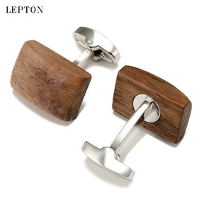 Lepton Walnut Wood Cufflinks for Men Best Price in Men Jewerly - 2023