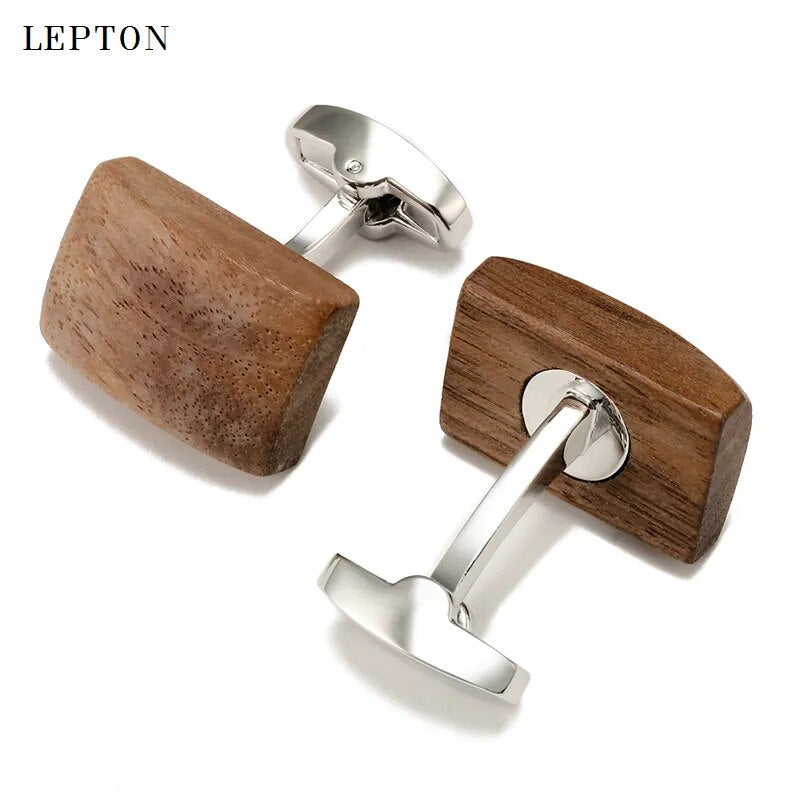 Lepton Walnut Wood Cufflinks for Men Best Price in Men Jewerly - 2023