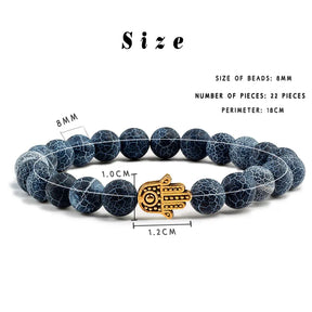 Charms Bracelet Black Lava Matte Beads Volcanic Stone for Men Best Price in Men Jewerly - 2023