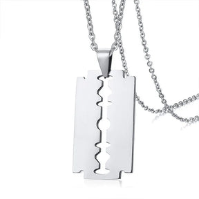 Men's Stainless Steel Razor Blade Pendant Necklace Best Price in Men Jewerly - 2023