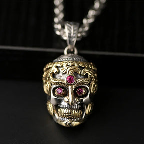 ZABRA Sterling Silver Skull Head Pendant Necklace for Men Best Price in Men Jewerly - 2023