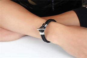 Men's Multilayer Black Leather Weave Bracelet Best Price in Men Jewerly - 2023