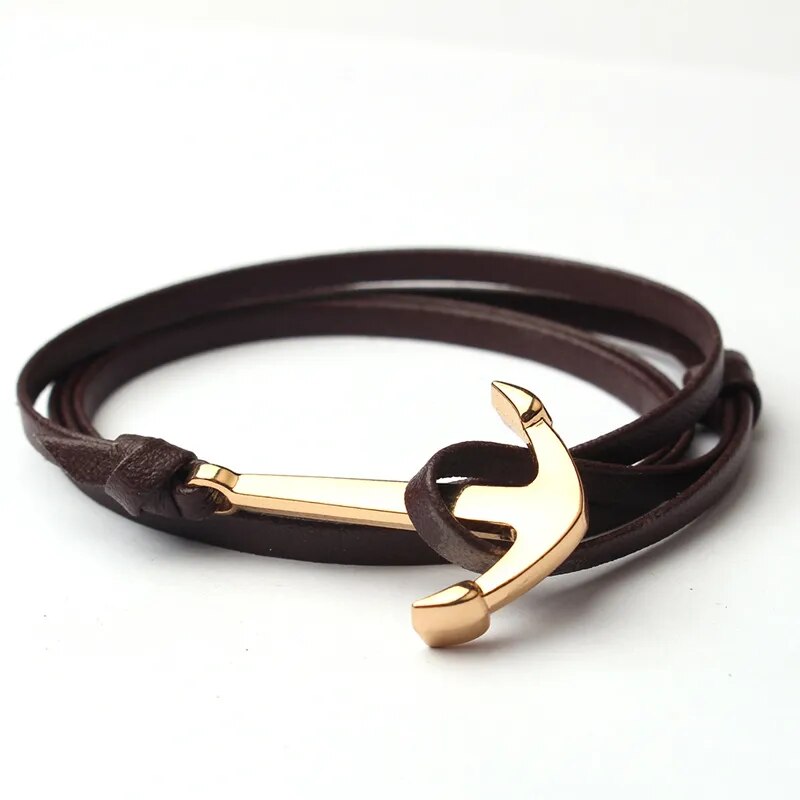 Antique Gold Anchor Bracelet for Men Best Price in Men Jewerly - 2023