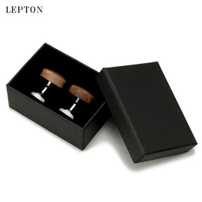 Lepton Walnut Wood Cufflinks for Men Best Price in Men Jewerly - 2023