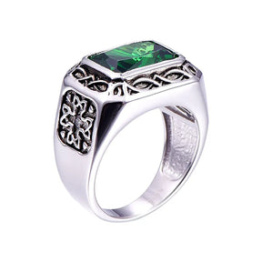 BONLAVIE Ring 6.8Ct Emerald Solid 925 Sterling Silver Engagement for Men Best Price in Men Jewerly - 2023