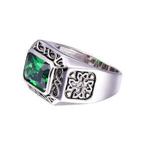 BONLAVIE Ring 6.8Ct Emerald Solid 925 Sterling Silver Engagement for Men Best Price in Men Jewerly - 2023