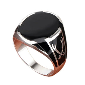 BOCAI S925 Silver Men's Ring with Black Crystal Best Price in Men Jewerly - 2023