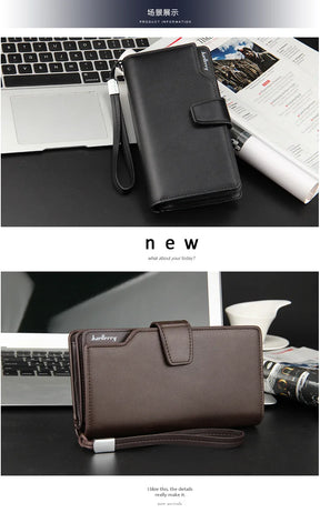 2020 Card Holder Men Wallets Business PU Leather Long Design Quality Fashion Casual Men Purse Zipper Multi-function Wallets