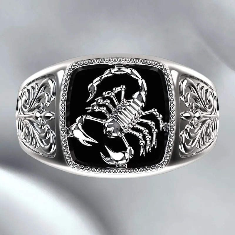 OMHXZJ Square Scorpion Sterling Silver Ring Best Price in Men Jewerly - 2023