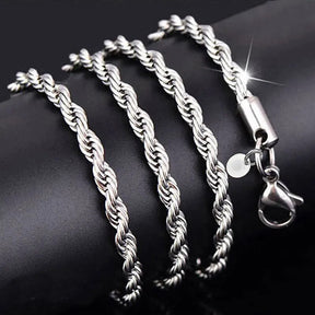 925 Silver 3MM/4MM Twist Necklace Chain for Men Best Price in Men Jewerly - 2023