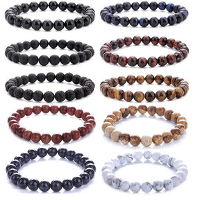 Natural Stone Beaded Bracelet with Lava & Tiger Eye for Men Best Price in Men Jewerly - 2023