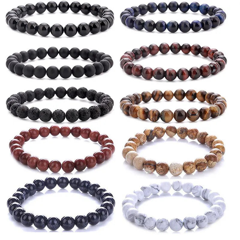 Natural Stone Beaded Bracelet with Lava & Tiger Eye for Men Best Price in Men Jewerly - 2023