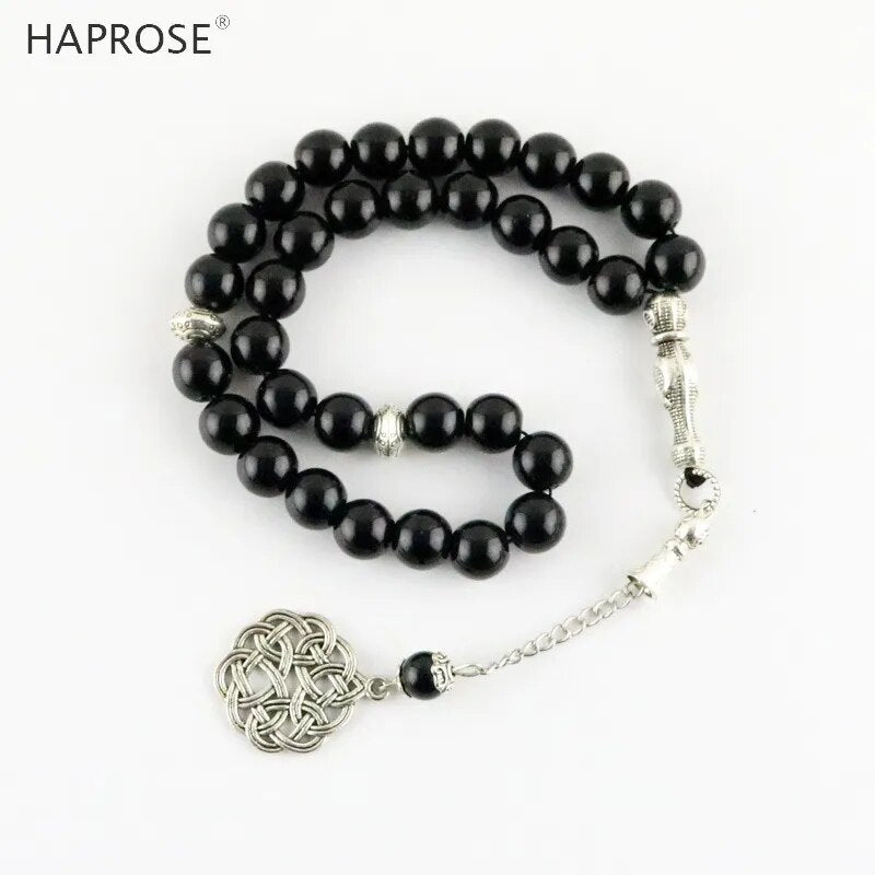 Man's Black Agates Tasbih Muslim Prayer Beads Best Price in Men Jewerly - 2023