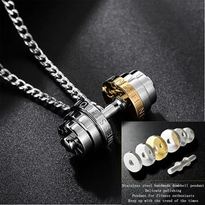 Dumbbel Necklace Stainless Steel Fitness Barbell for Men Best Price in Men Jewerly - 2023