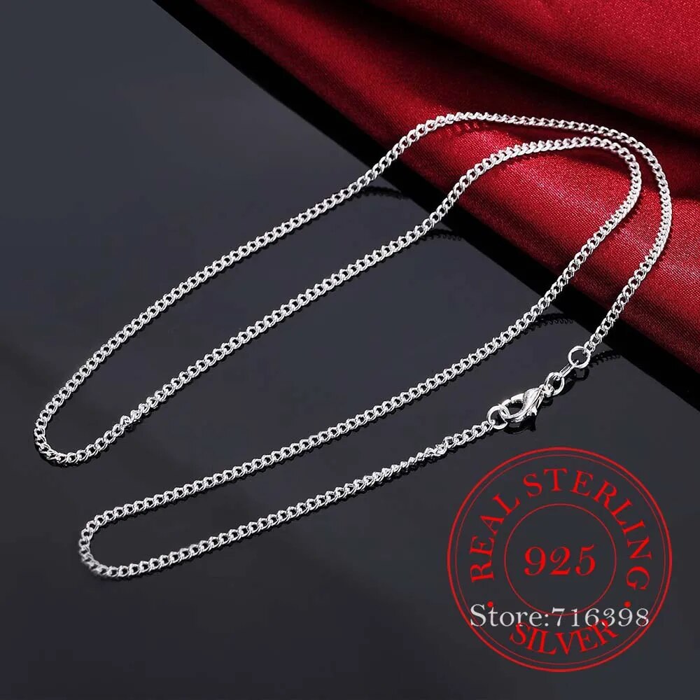 16-30inch 925 Sterling Silver 2mm Side Chain Necklace Best Price in Men Jewerly - 2023