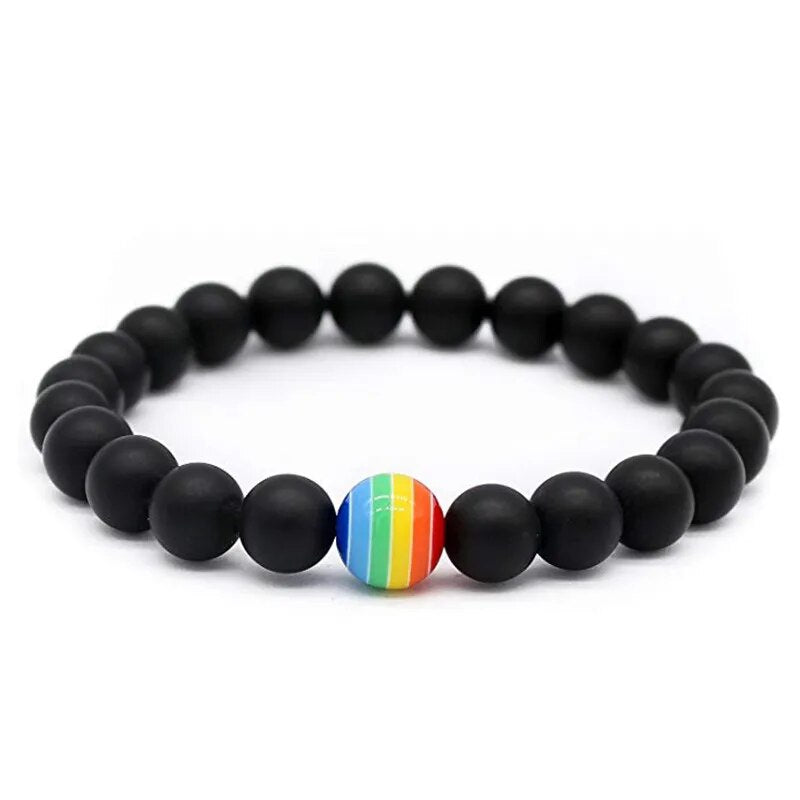 Wukaka LGBT Volcanic Stone Bracelet for Couples Best Price in Men Jewerly - 2023