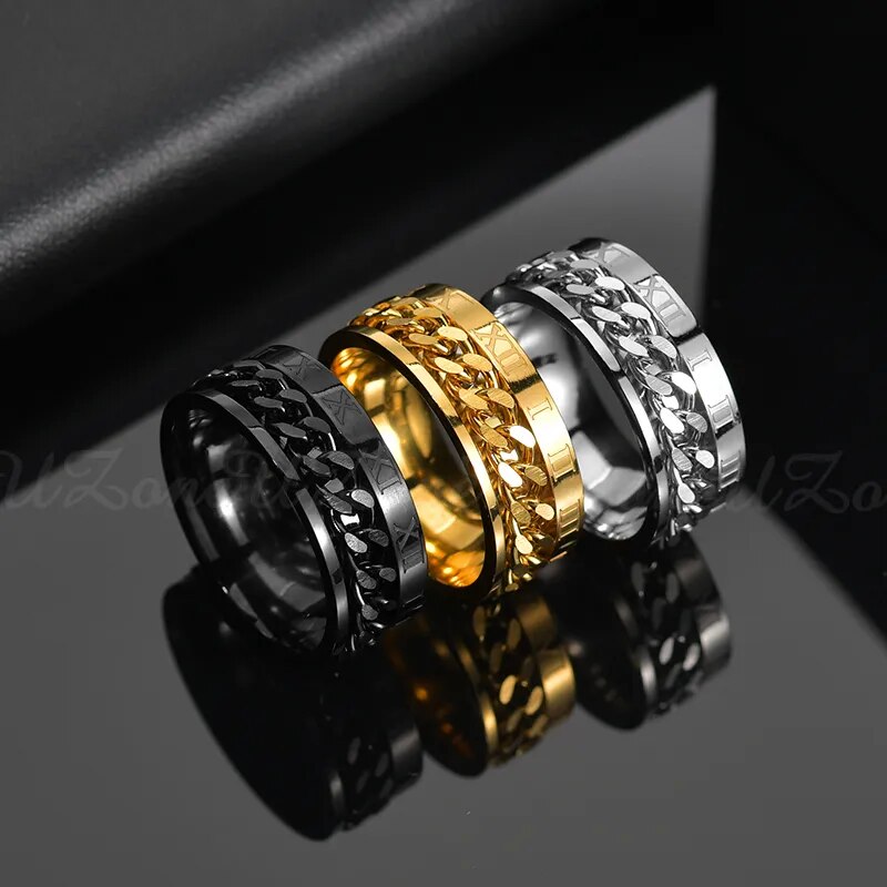 Cool Ring Stainless Steel Rotatable Spinner Chain for Men Best Price in Men Jewerly - 2023