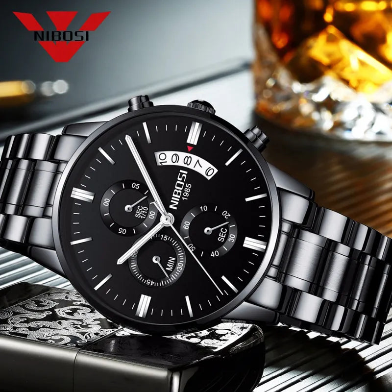 NIBOSI Luxury Men's Fashion Casual Dress Watch Best Price in Men Jewerly - 2023