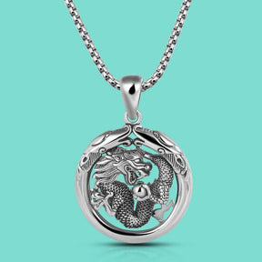 Vintage 925 Sterling Silver Dragon Pendant Necklace for Men Best Price in Men Jewerly - 2023