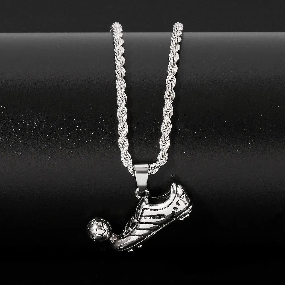 Punk Football Shoe Pendant Necklace Best Price in Men Jewerly - 2023