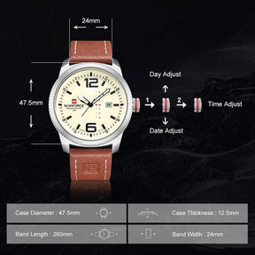 NAVIFORCE Casual Sport Quartz Wristwatch with Day and Date Best Price in Men Jewerly - 2023